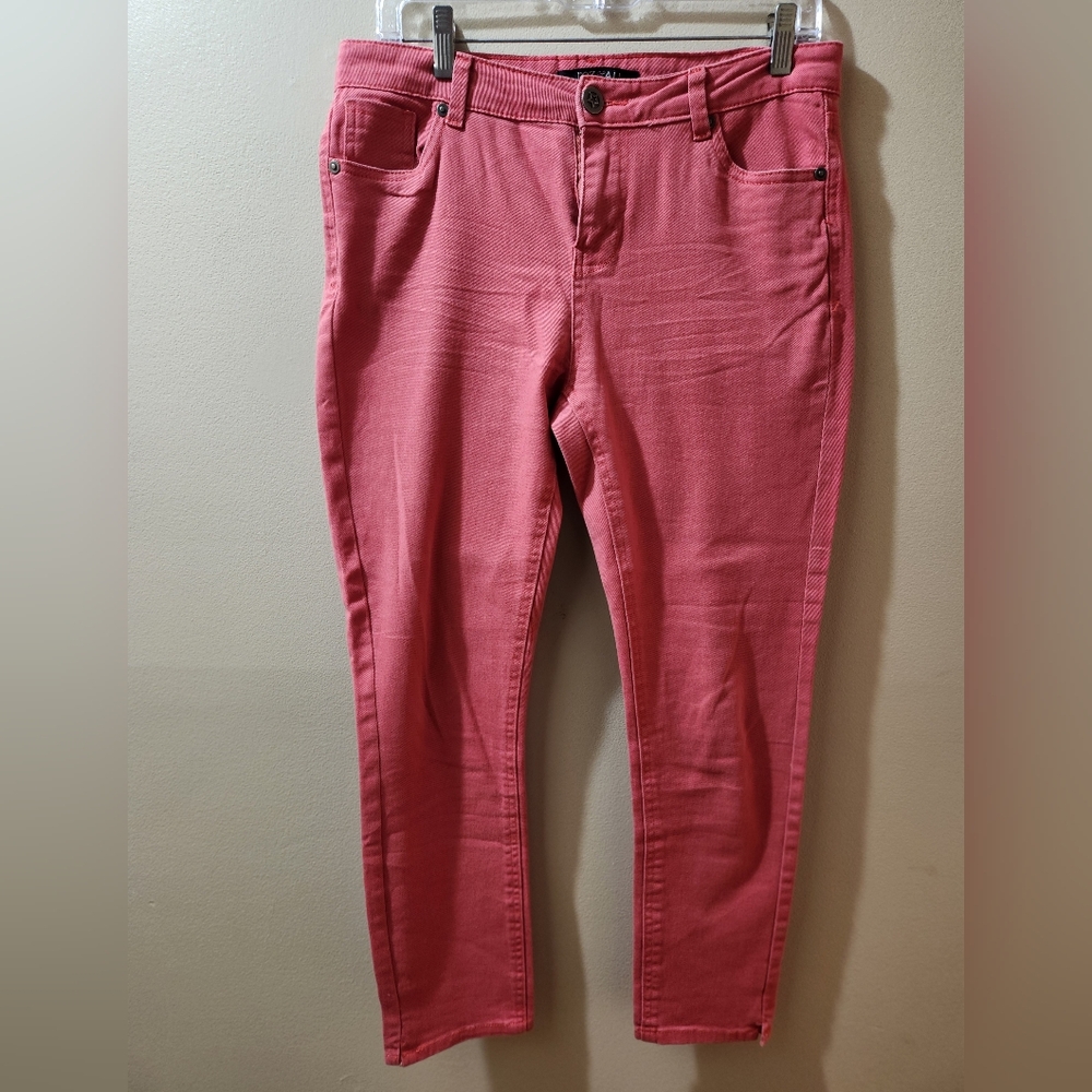 Roz & Ali, stretchable, rose pink colored denim, skinny jeans,  size 10